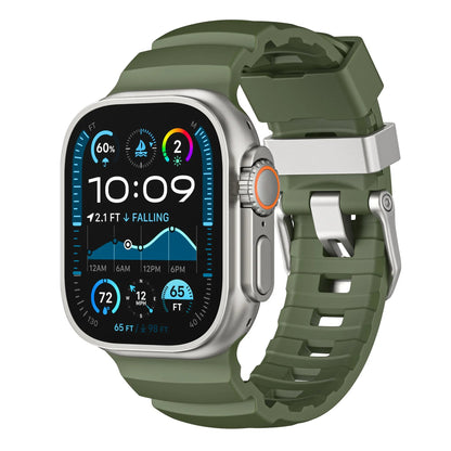 Wild path FKM fluororubber sports strap titanium metal clasp suitable for Apple Watch Ultra 2/1 S10/9/8/7/SE replacement wristband (49mm 45mm 44mm 42mm) Dewell X