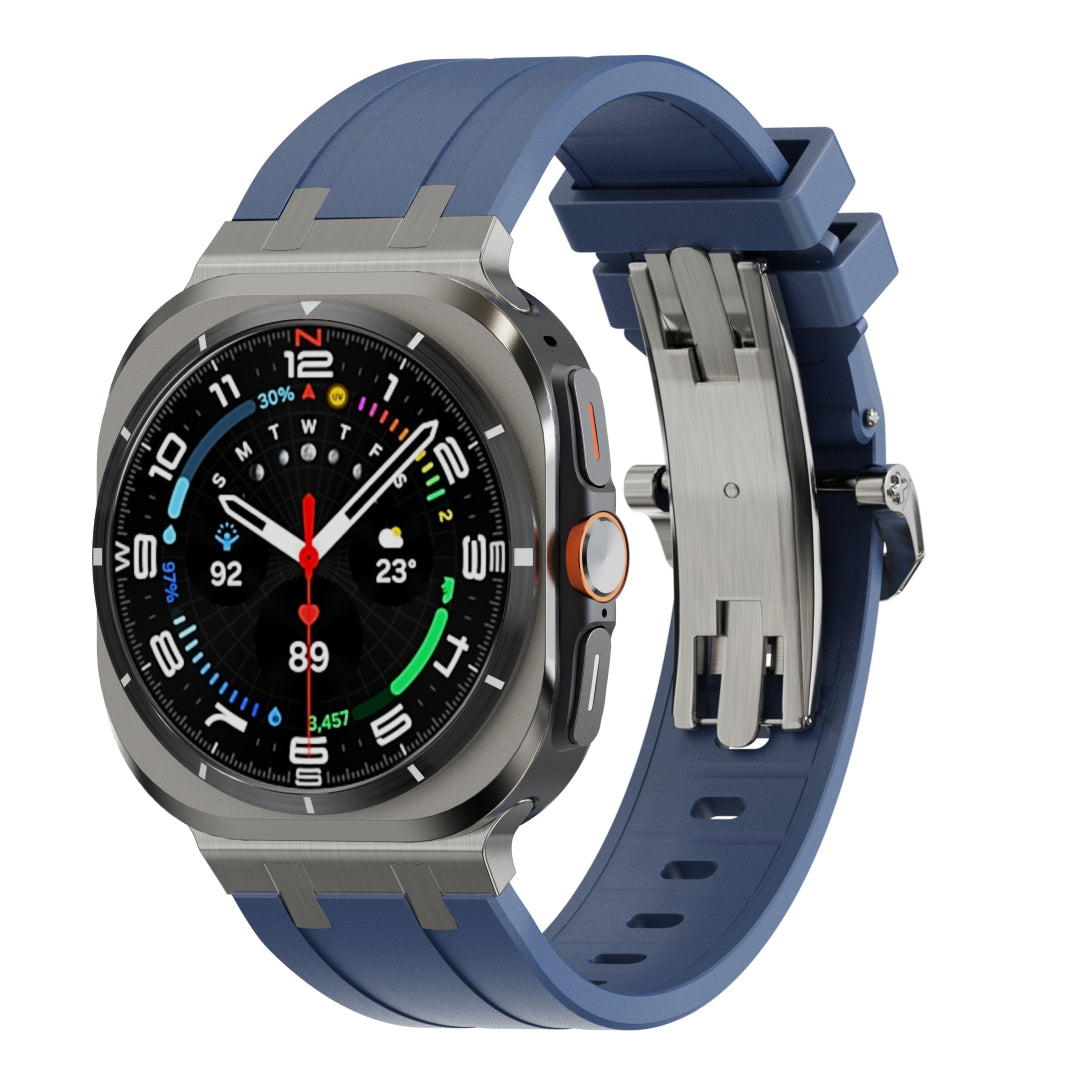 Luxury AP Butterfly Buckle Silicone Band For Samsung Galaxy Watch Ultra Dewell X