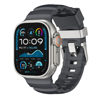 Wild path FKM fluororubber sports strap titanium metal clasp suitable for Apple Watch Ultra 2/1 S10/9/8/7/SE replacement wristband (49mm 45mm 44mm 42mm) Dewell X