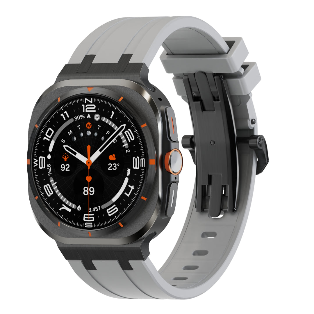 Luxury AP Butterfly Buckle Silicone Band For Samsung Galaxy Watch Ultra Dewell X