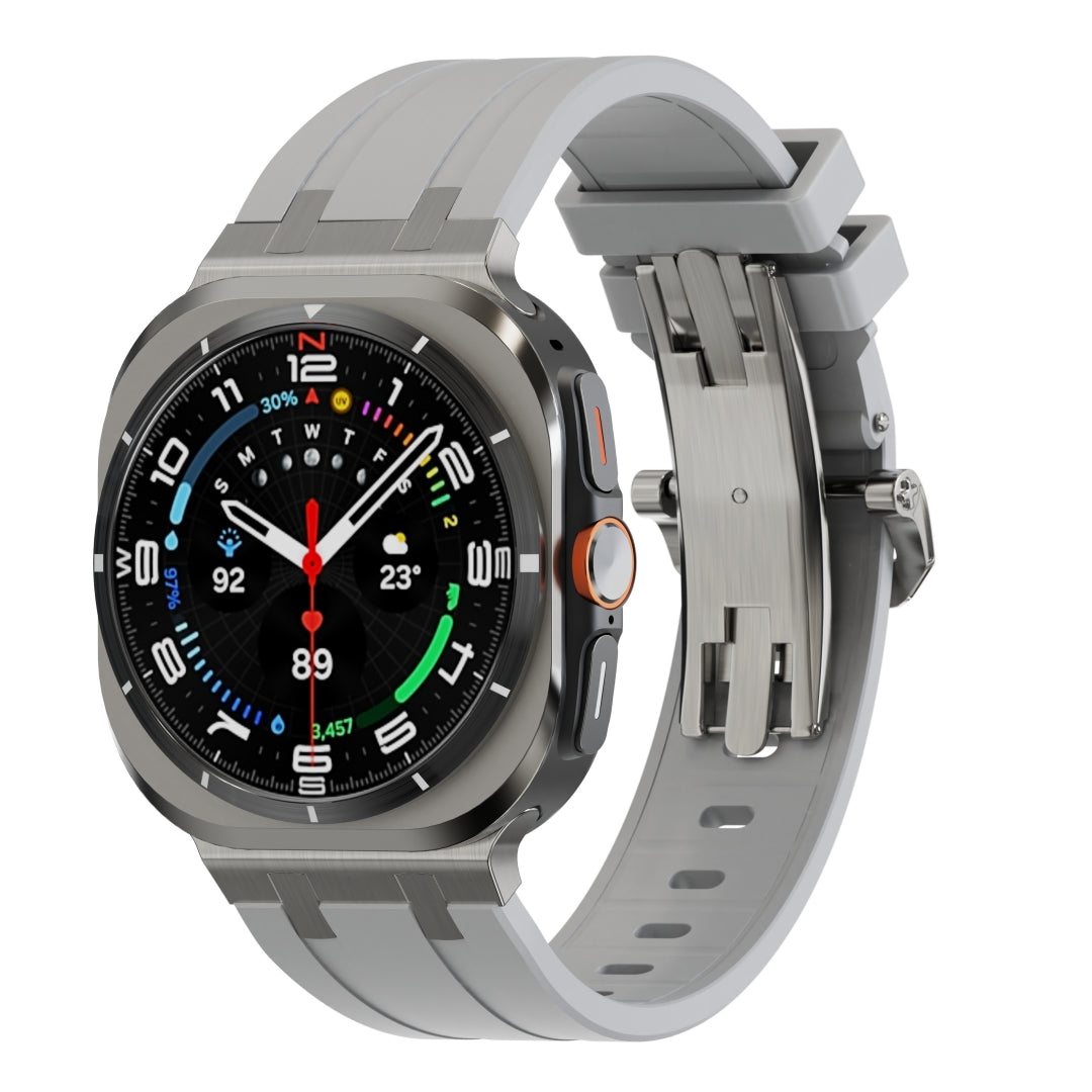 Luxury AP Butterfly Buckle Silicone Band For Samsung Galaxy Watch Ultra Dewell X