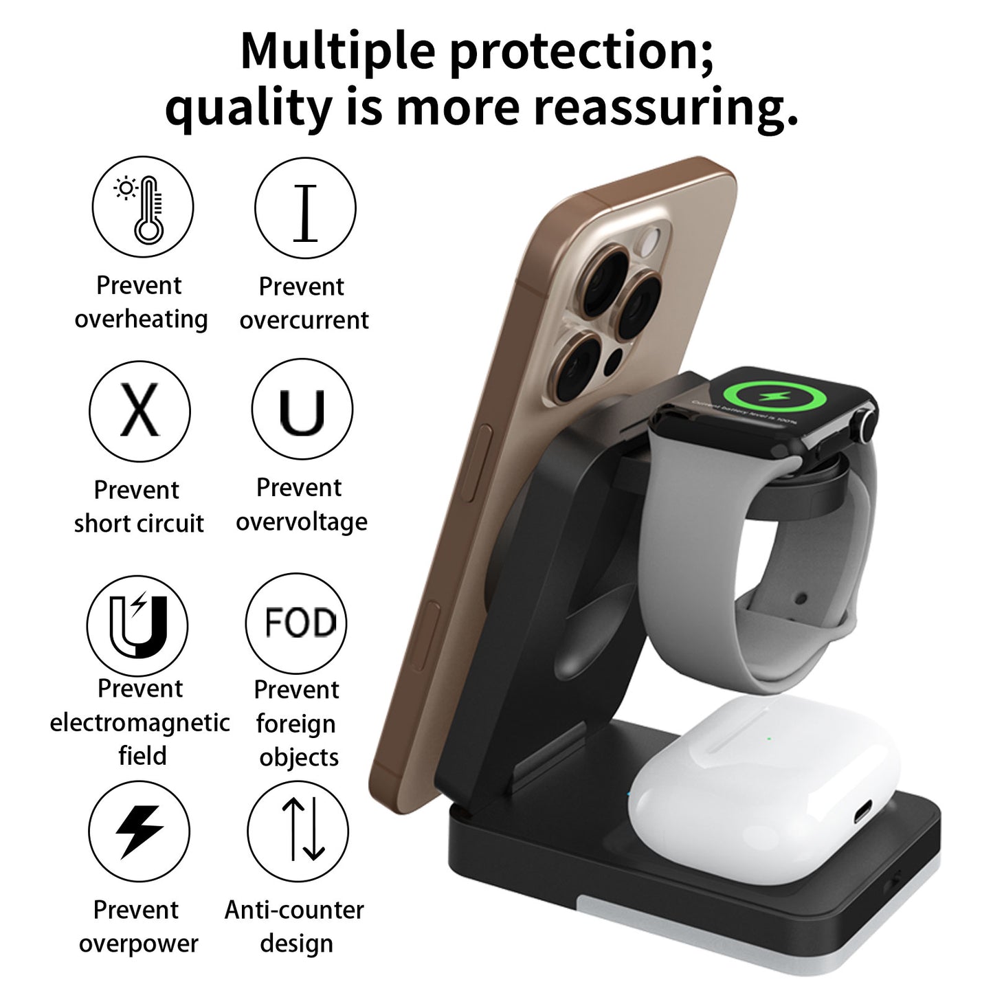 All-in-One 3-in-1 Wireless Charger  Foldable, Fast & Travel-Ready Dewell X