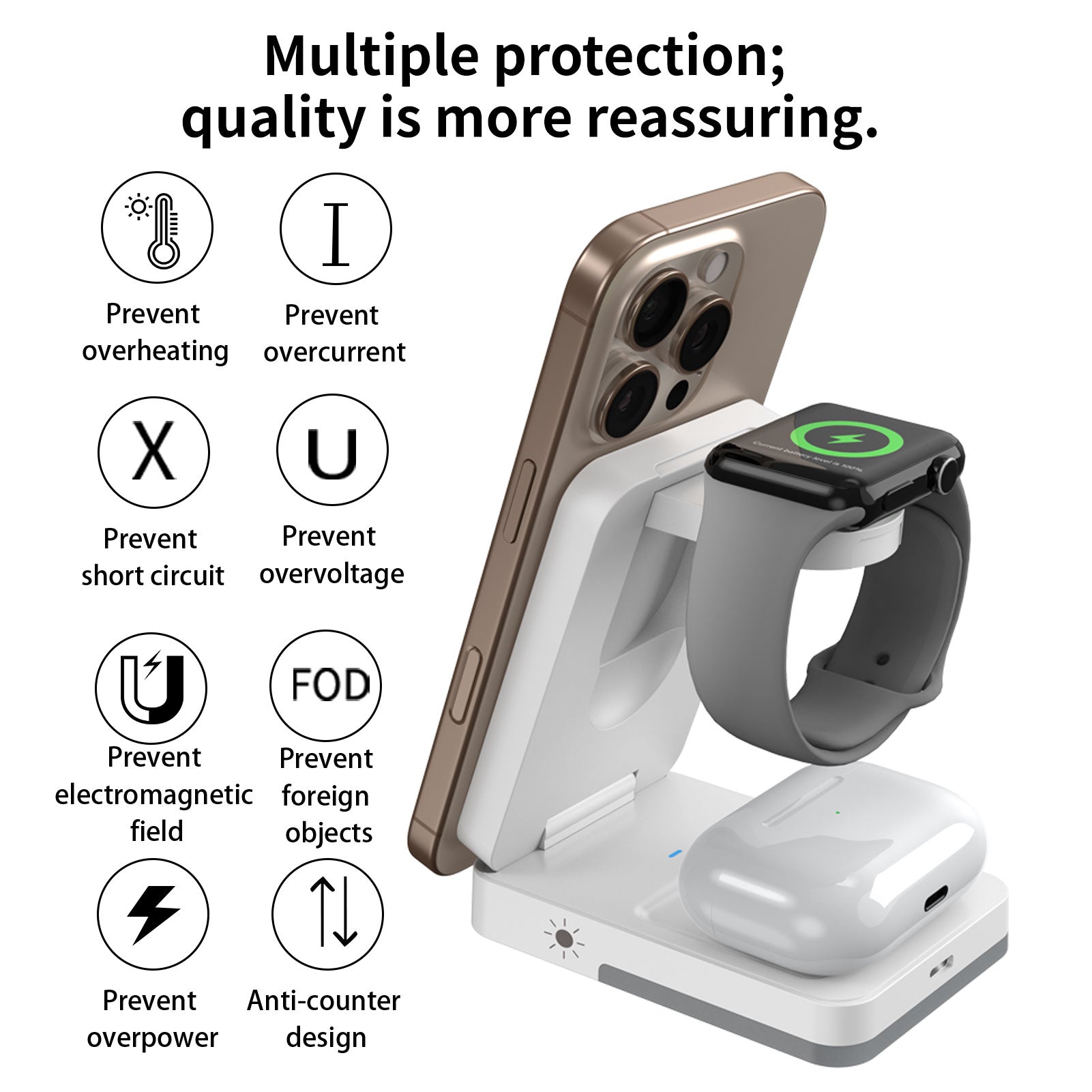 All-in-One 3-in-1 Wireless Charger  Foldable, Fast & Travel-Ready Dewell X