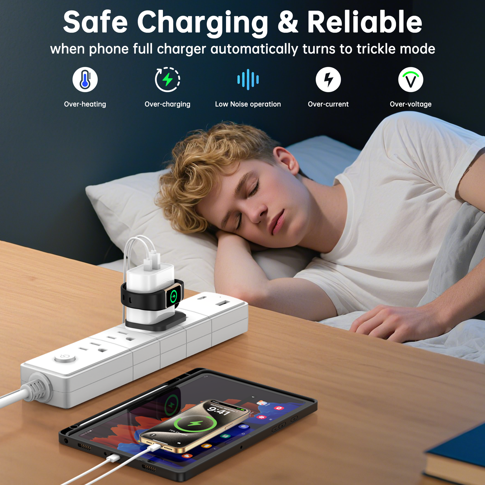 Universal 3-in-1 Charger – Fast USB, Type-C & Wireless for Smartwatch Dewell X