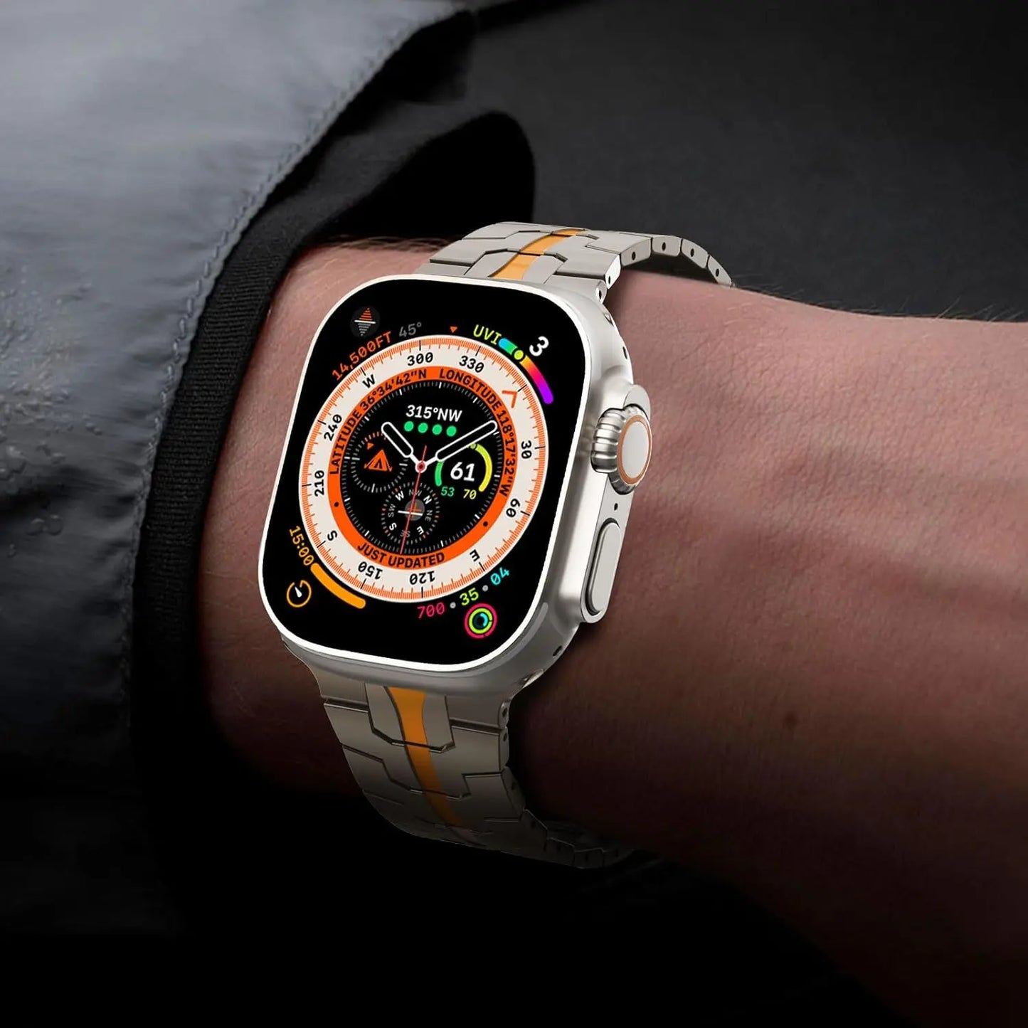 Stainless Steel Metal Watchband for Apple Watch-Ironman Version Dewell X