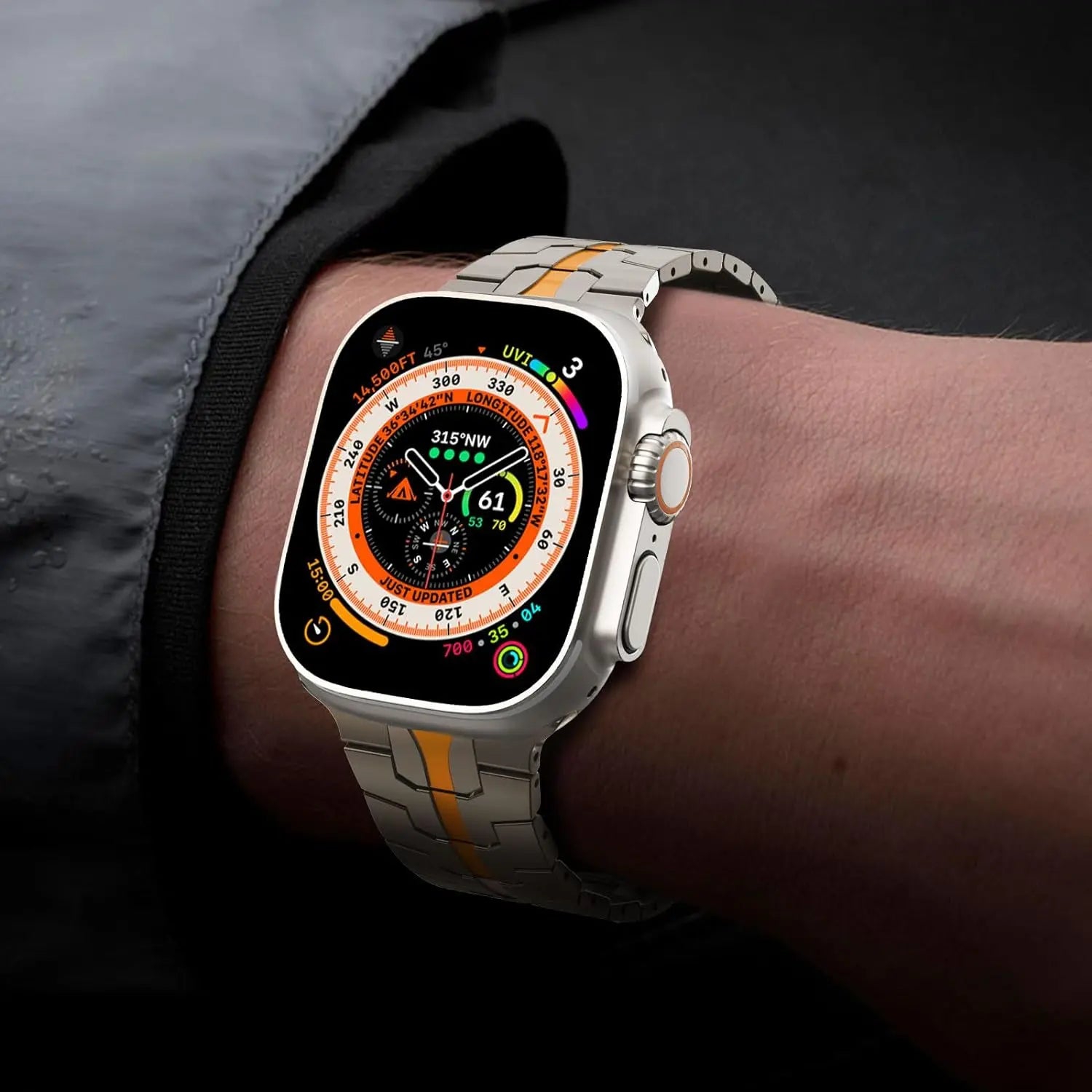 Stainless Steel Metal Watchband for Apple Watch-Ironman Version Dewell X