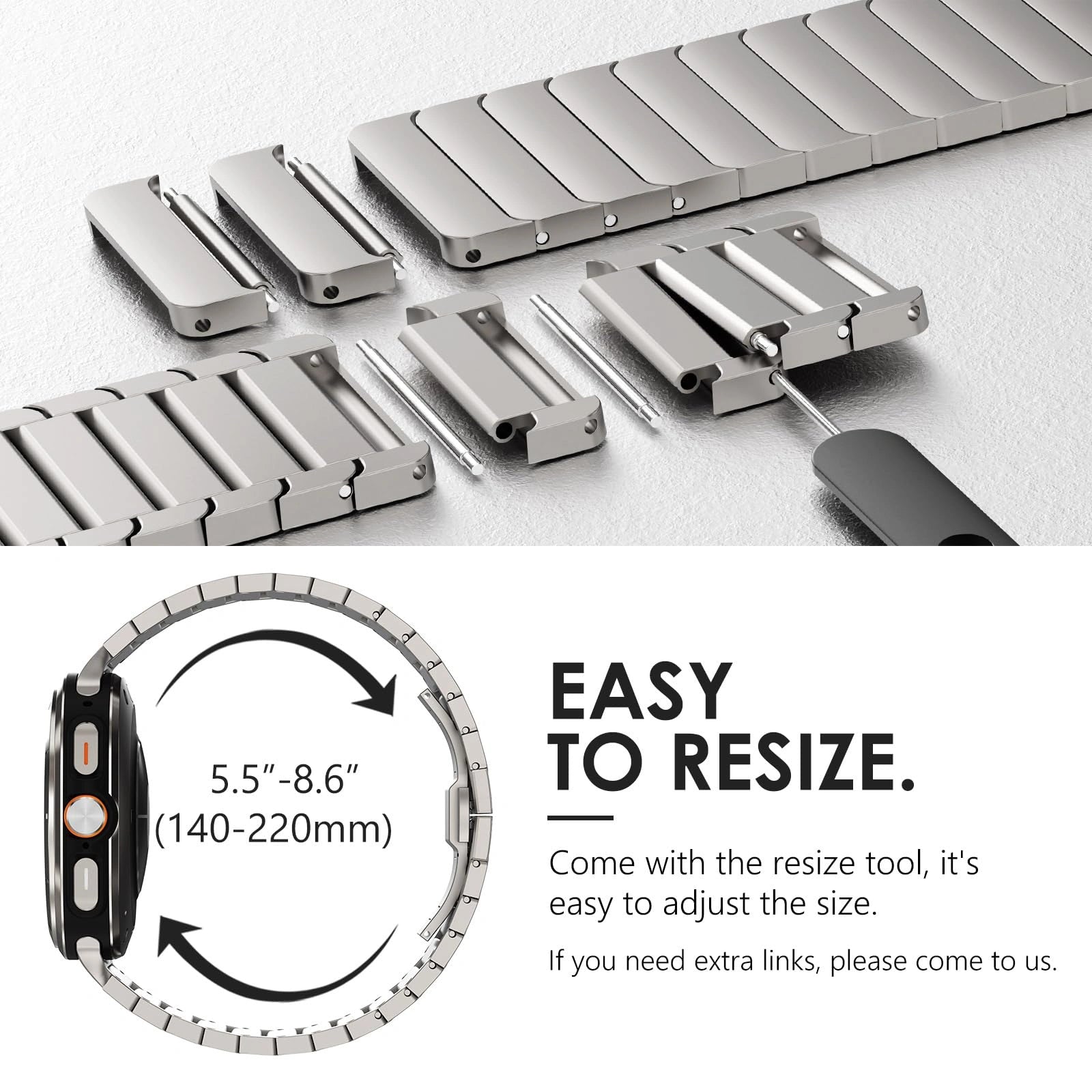 Stainless Steel  Buckle Strap for Samsung Watch8Ultra 46mm Dewell X