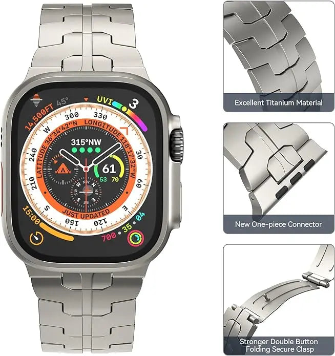 Titanium Metal Watchband for Apple Watch Ironman Basic Version Dewell X