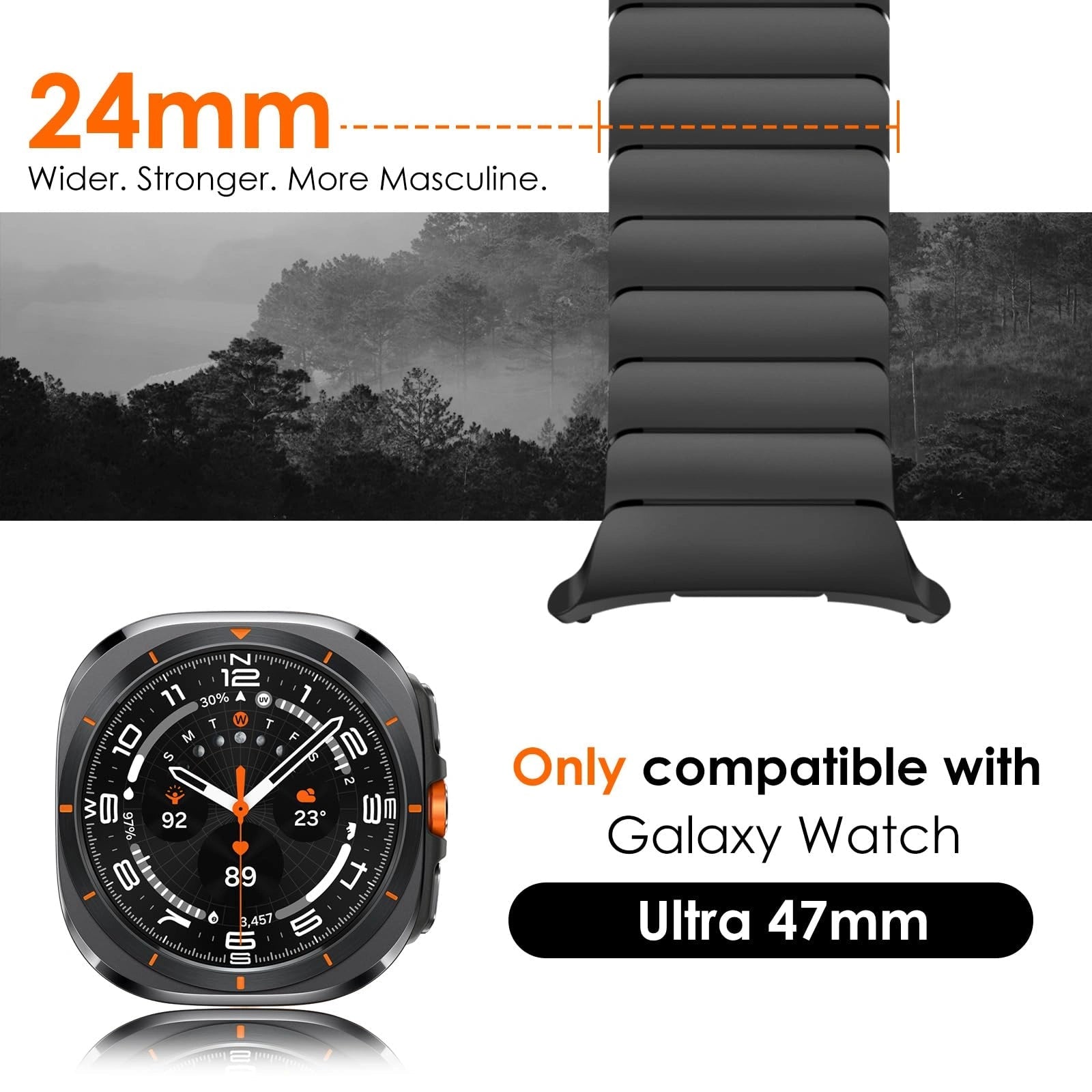 Stainless Steel  Buckle Strap for Samsung Watch8Ultra 46mm Dewell X