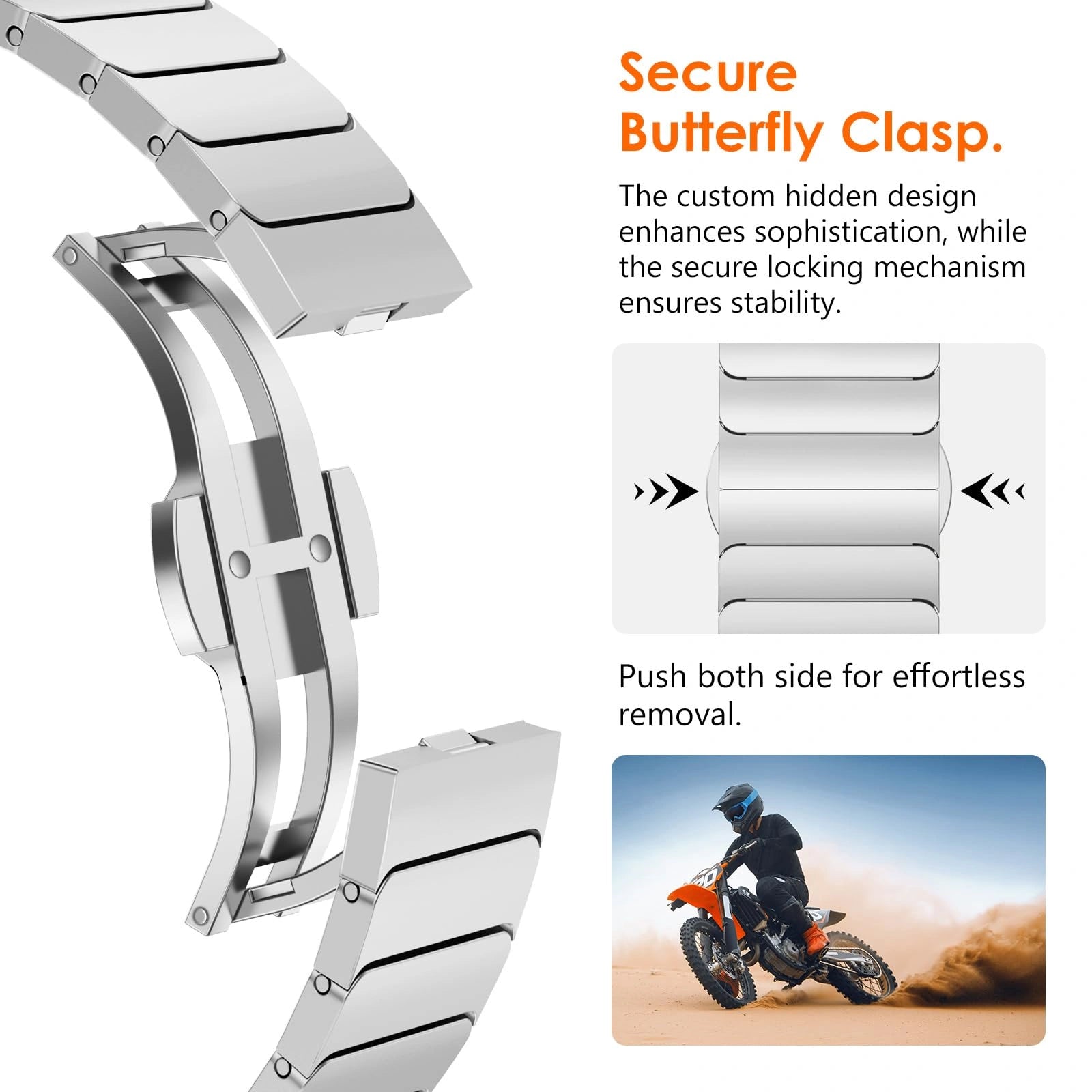 Stainless Steel  Buckle Strap for Samsung Watch8Ultra 46mm Dewell X