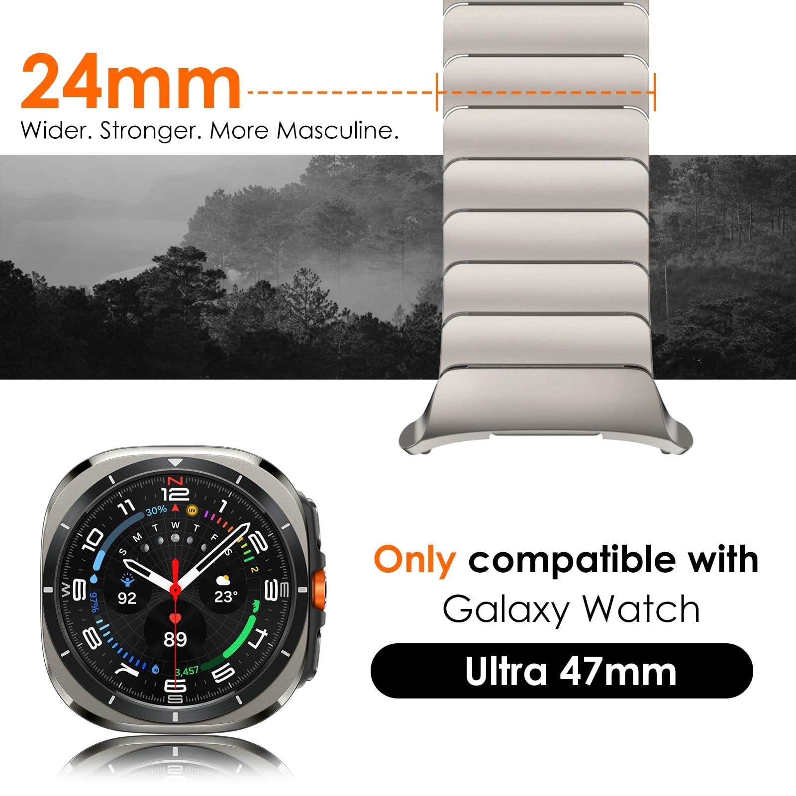 Stainless Steel  Buckle Strap for Samsung Watch8Ultra 46mm Dewell X