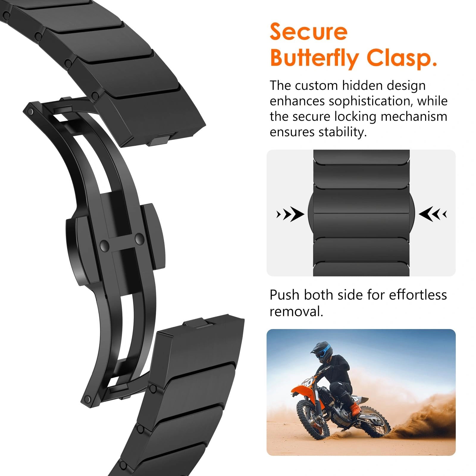 Stainless Steel  Buckle Strap for Samsung Watch8Ultra 46mm Dewell X