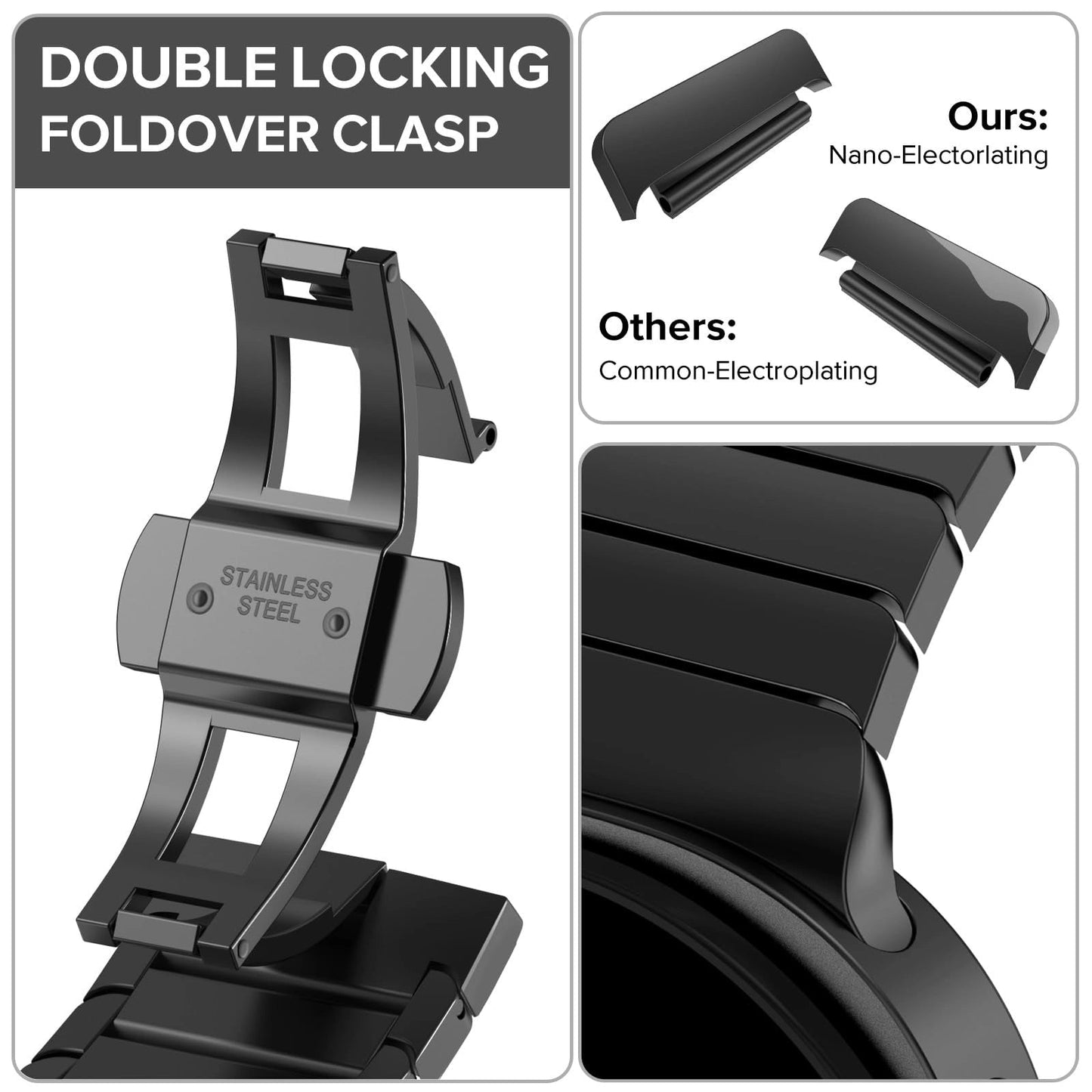 Stainless Steel  Buckle Strap for Samsung Watch8Ultra 46mm Dewell X
