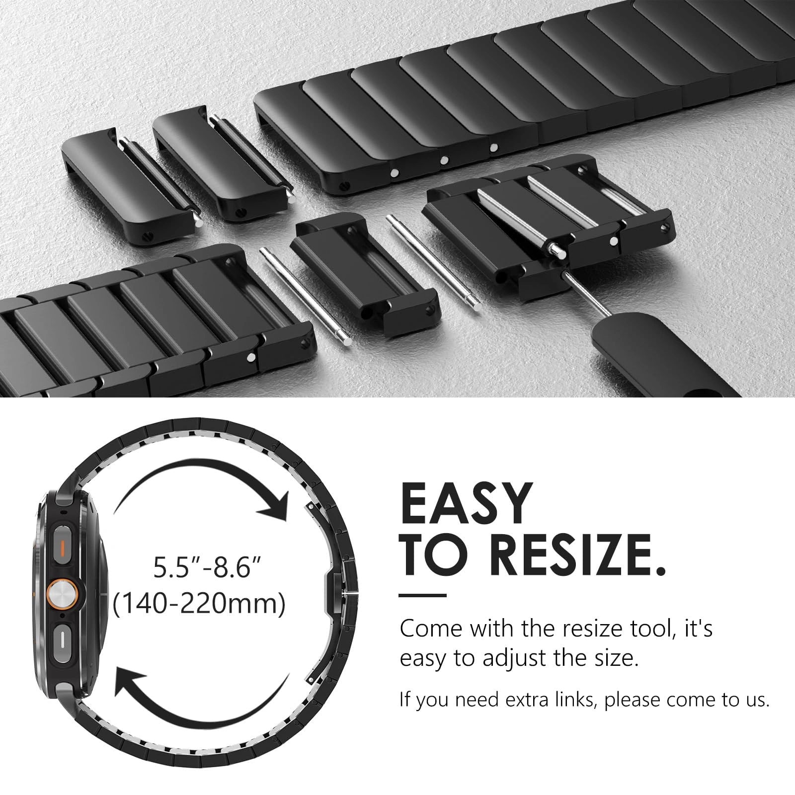Stainless Steel  Buckle Strap for Samsung Watch8Ultra 46mm Dewell X