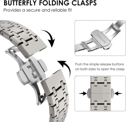 Stainless Steel Metal Watchband for Apple Watch Dewell X