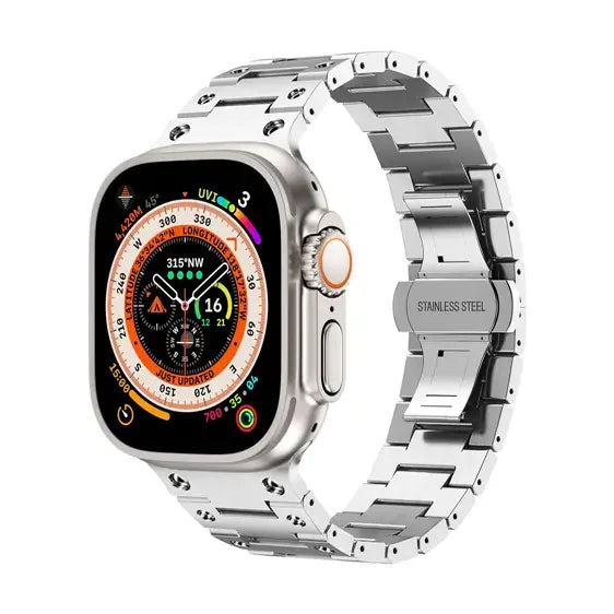 Stainless Steel Metal Band For Apple Watch Silver Dewell X