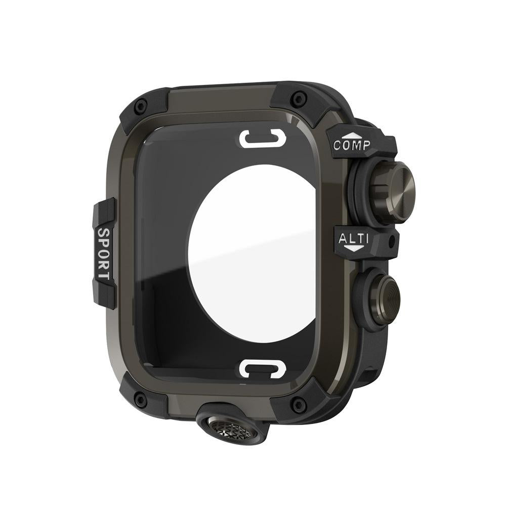 Rugged Armor Pro Case with Built-in Touch Sensitive Tempered Glass Screen Protector for Apple Watch 49mm |46mm |45mm |44mm Durable Full Coverage Cover Gold Black Dewell X