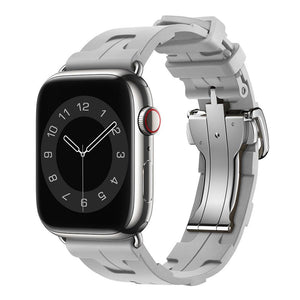 Titanium FKM Fluororubber Sport Band for Apple Watch– Premium Durable Strap Cement Gray Dewell X