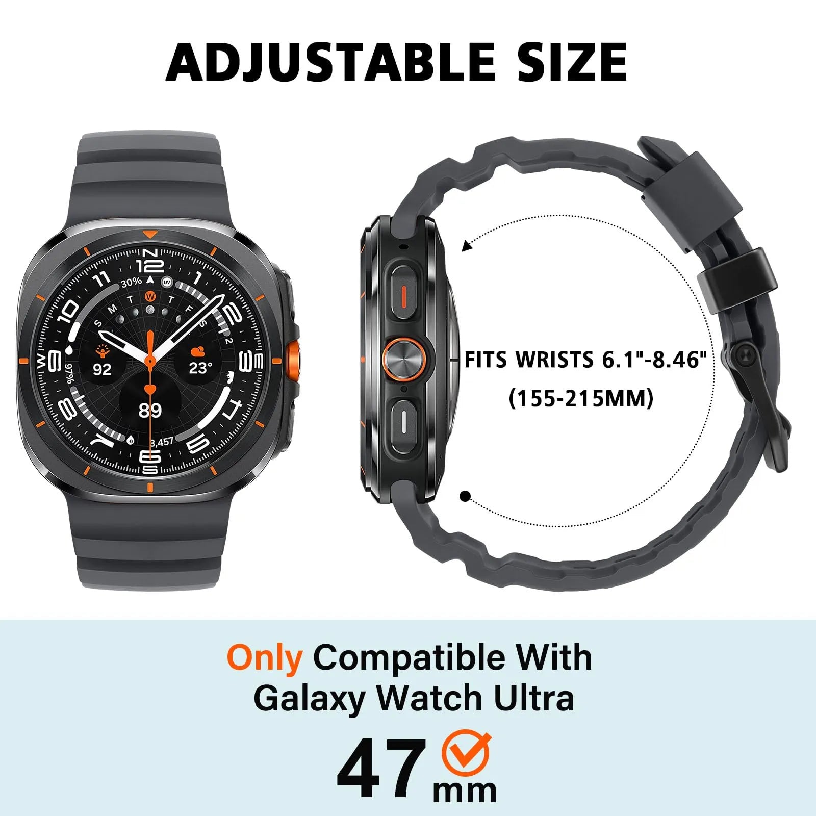 Rugged Silicone Sport Band for Galaxy Watch 20mm – No-Gap Fit, Waterproof Dewell X