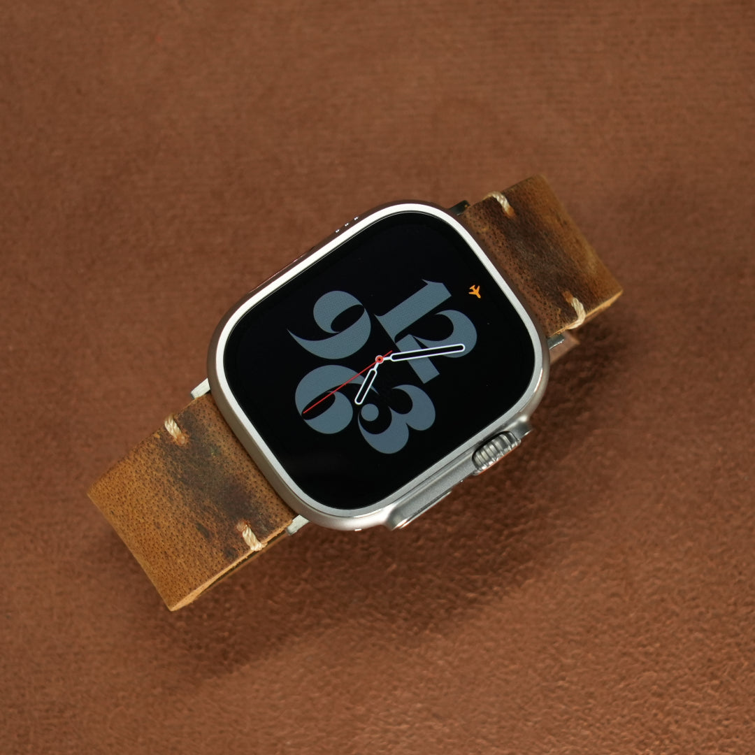 Vintage Leather Band For Apple Watch Dewell X