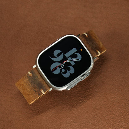 Vintage Leather Band For Apple Watch Dewell X
