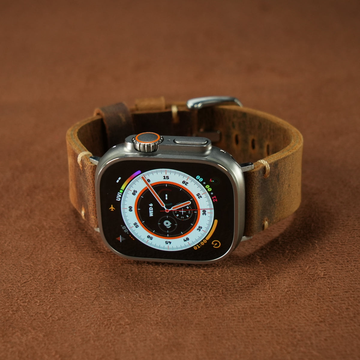 Vintage Leather Band For Apple Watch Dewell X