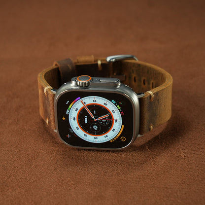 Vintage Leather Band For Apple Watch Dewell X