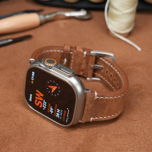 Luxury Vintage Leather Band For Apple Watch Dewell X