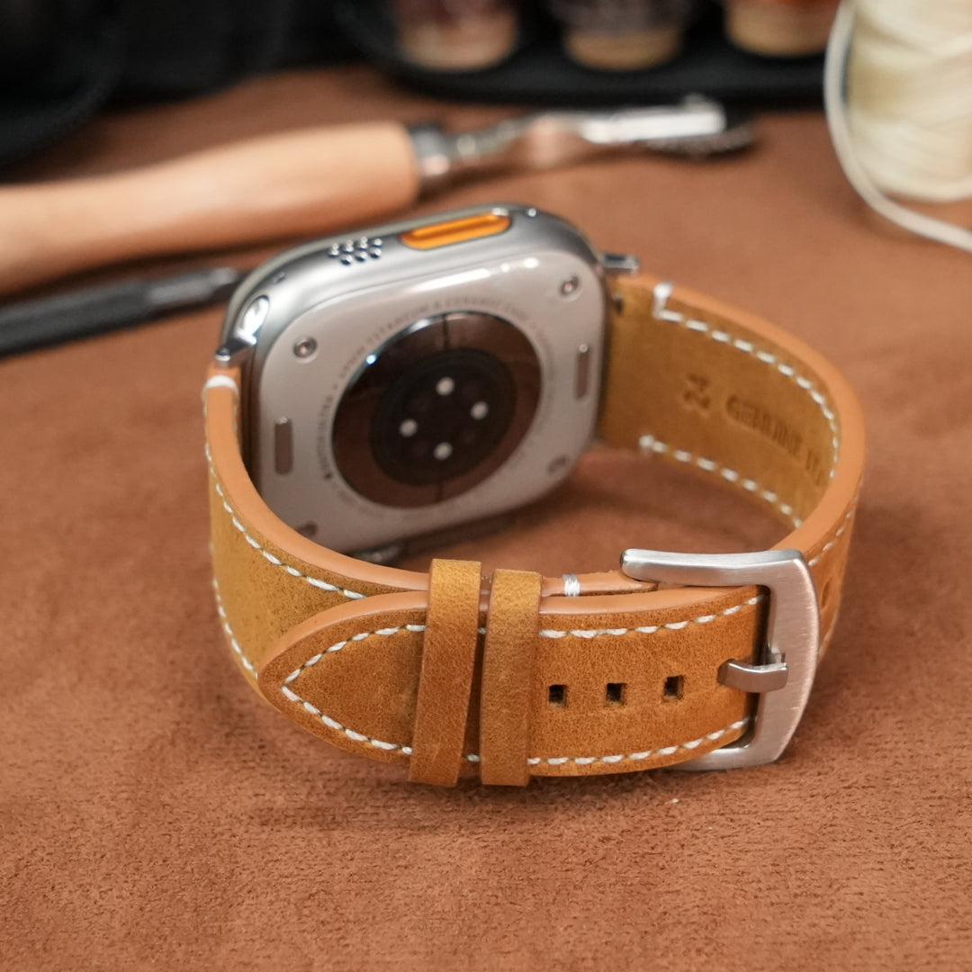 Luxury Vintage Leather Band For Apple Watch Dewell X
