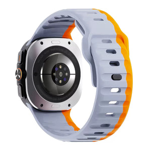 Rugged Ridge Silicone Sport Band for Samsung Galaxy Watch Ultra Gray Orange galaxy ultra 7 ultra 8 Dewell X