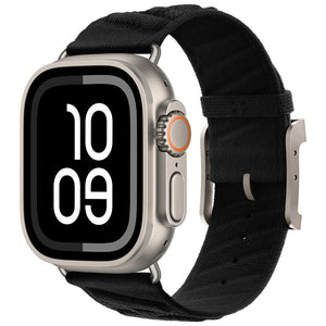 Luxury Woven Fabric Band for Apple Watch Black Dewell X