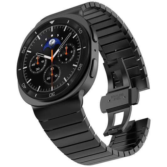 Solid Stainless Steel Watch Band - Fits Galaxy Watch 8 Ultra 46mm, Adjustable Butterfly Clasp Strap - Dewell X