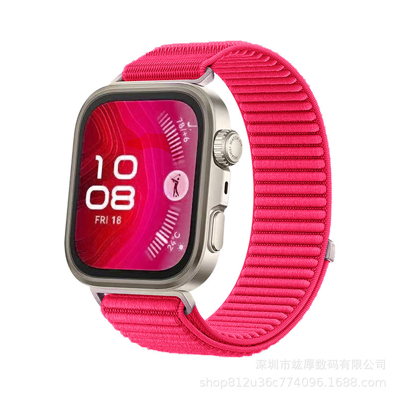 Wilderness Mountain Nylon Strap for Apple Watch – Breathable Woven Band with Buckle Dewell X