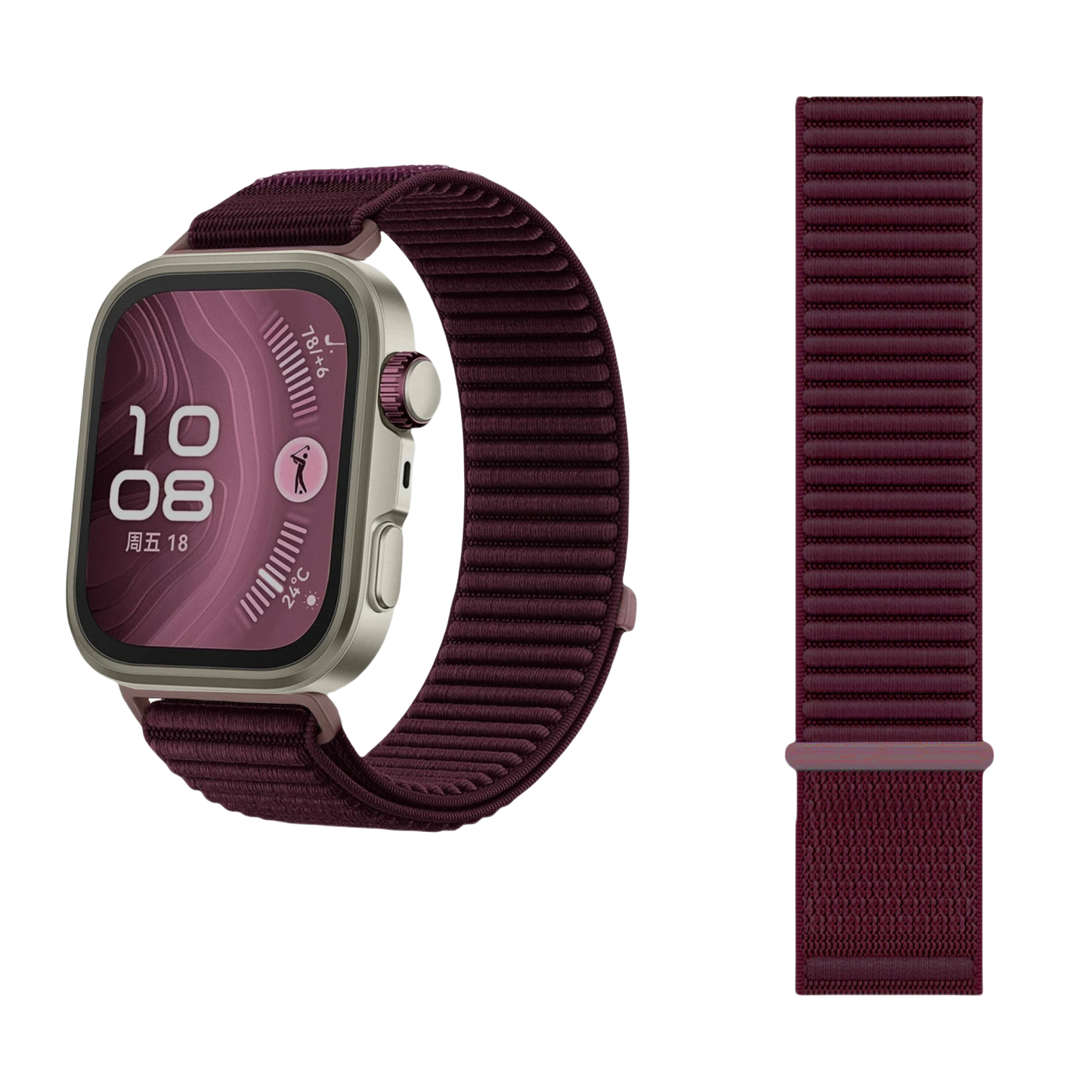 Wilderness Mountain Nylon Strap for Apple Watch – Breathable Woven Band with Buckle - Dewell X