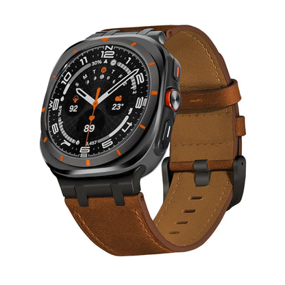 Crazy Horse Leather Watch Band for Samsung Galaxy 7 Ultra - Genuine Luxury Strap Bracelet Dewell X