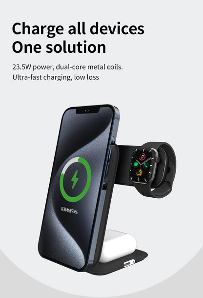 3-in-1 Foldable Wireless Charger – Fast Charge for All Your Devices