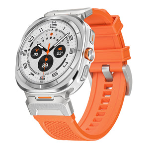 Tactical Silicone Band For Galaxy Watch Ultra Orange Band Galaxy 7Ultra 8Ultra Silver Dewell X