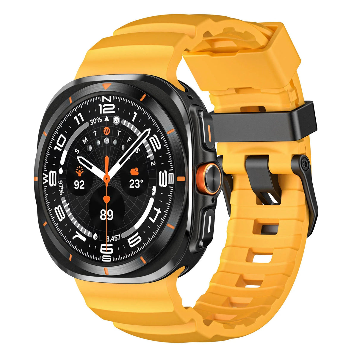 Rocky Point Rubber Sport Band for Galaxy Watch 7 Ultra/8 Utra Yellow Galaxy 7Ultra 8Ultra Dewell X