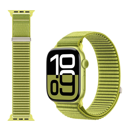 Wilderness Mountain Nylon Strap for Apple Watch – Breathable Woven Band with Buckle (38–49mm) Dewell X