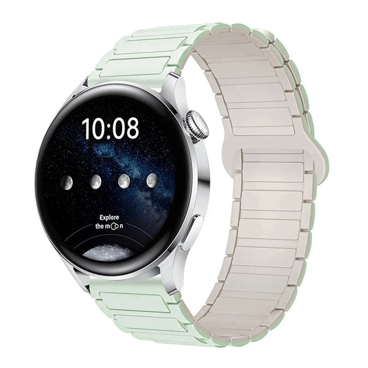 Magnetic Silicone Watch Band for Galaxy Watch – Dual-Color, 20mm Strap Dewell X