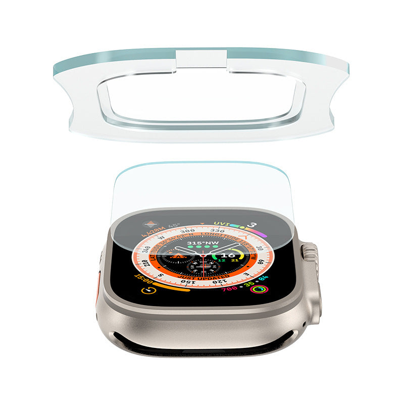 Automatic film application tool for quick application, suitable for Apple Watch Ultra 1/249mm tempered glass film Stickers + alcohol packs + scratch cards + boxes Dewell X
