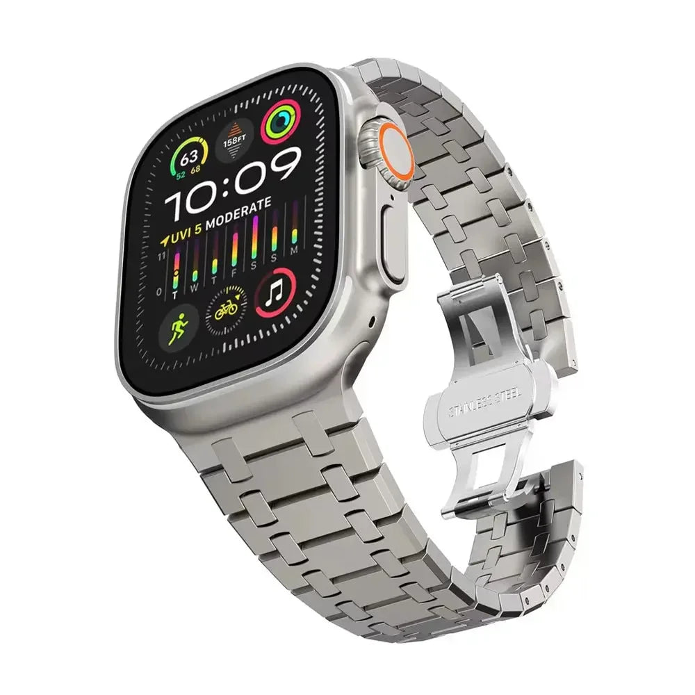 Stainless Steel Metal Watchband for Apple Watch Titanium Dewell X