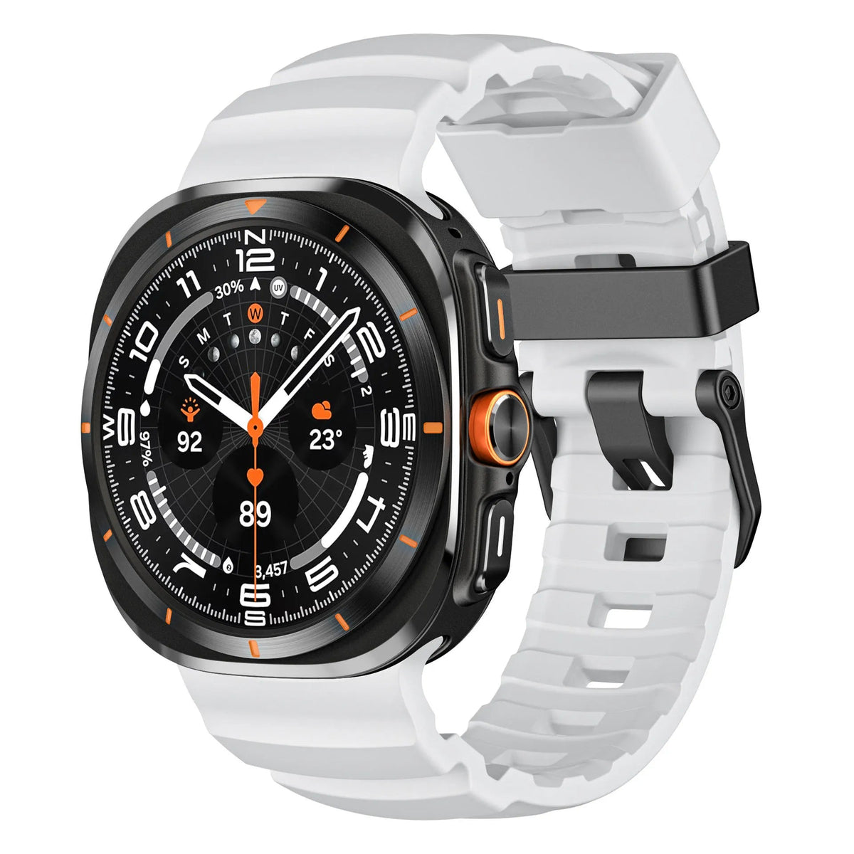 Rocky Point Rubber Sport Band for Galaxy Watch 7 Ultra/8 Utra White Galaxy 7Ultra 8Ultra Dewell X