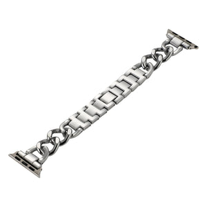 Chic Tweed Metal Premium Watch Strap for Apple Watch Silver Dewell X