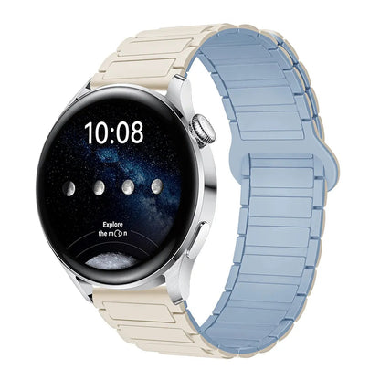 Magnetic Silicone Watch Band for Galaxy Watch – Dual-Color, 20mm Strap Dewell X