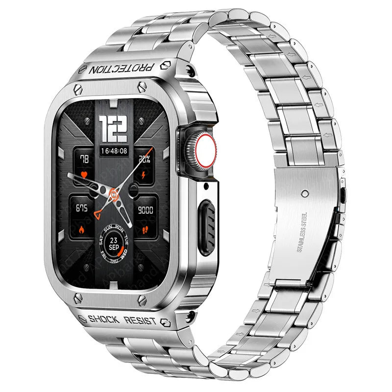 Universally applicable Ultra strap, Apple Watch strap protective case, modified Iron Man stainless steel - Dewell X