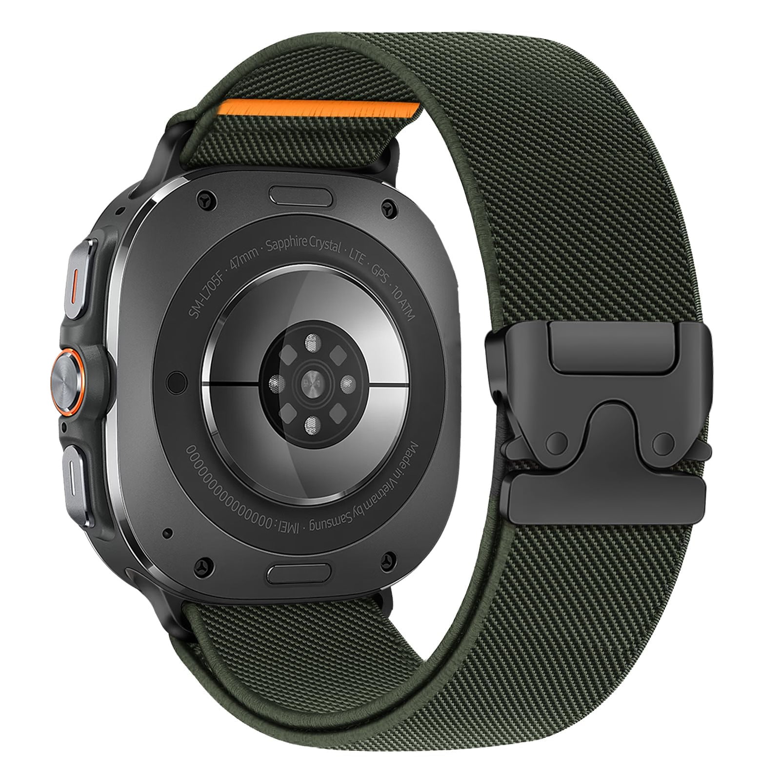Rugged Paracord Edition Nylon Elastic Band for Samsung Galaxy Watch Ultra Army Green Samsung Galaxy 7 Ultra 8 Ultra Dewell X