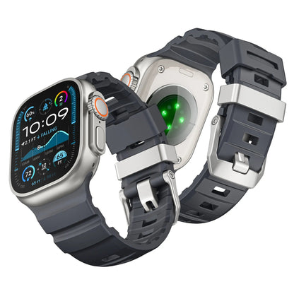 Wild path FKM fluororubber sports strap titanium metal clasp suitable for Apple Watch Ultra 2/1 S10/9/8/7/SE replacement wristband (49mm 45mm 44mm 42mm) Dewell X