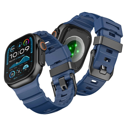 Wild path FKM fluororubber sports strap titanium metal clasp suitable for Apple Watch Ultra 2/1 S10/9/8/7/SE replacement wristband (49mm 45mm 44mm 42mm) Dewell X