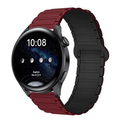 Magnetic Silicone Watch Band for Galaxy Watch – Dual-Color, 20mm Strap Dewell X